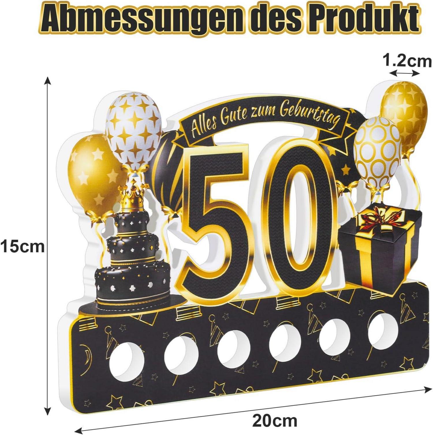 50. Geburtstag Holzschild mit Doppelseitigem Farbdruck