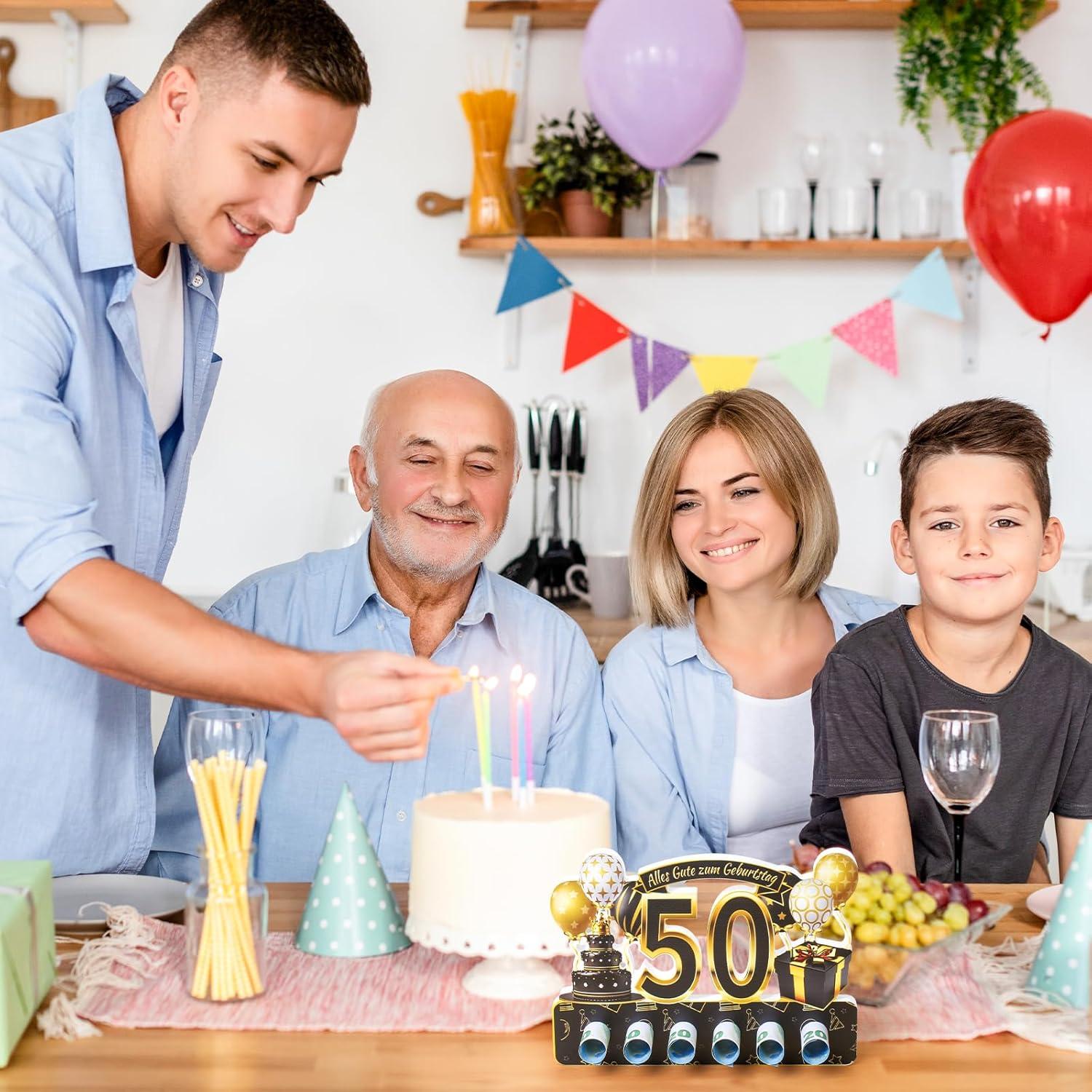 Doppelseitig bedrucktes Holzschild 50. Geburtstag Frau Mann Geschenk