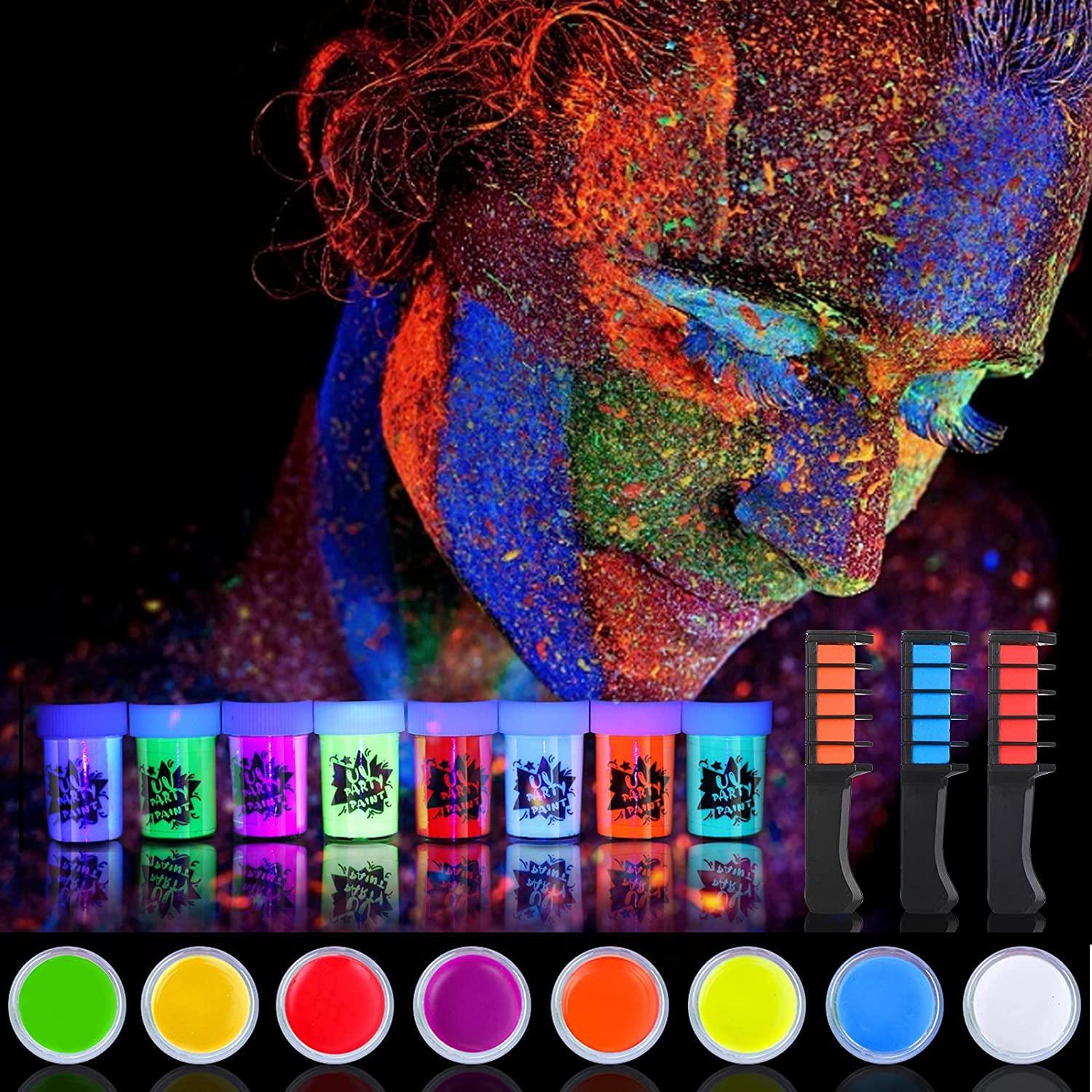 Creamify Bodypainting Farben 23 Stück UV Körperfarbe Schwarzlicht Neon Farbe