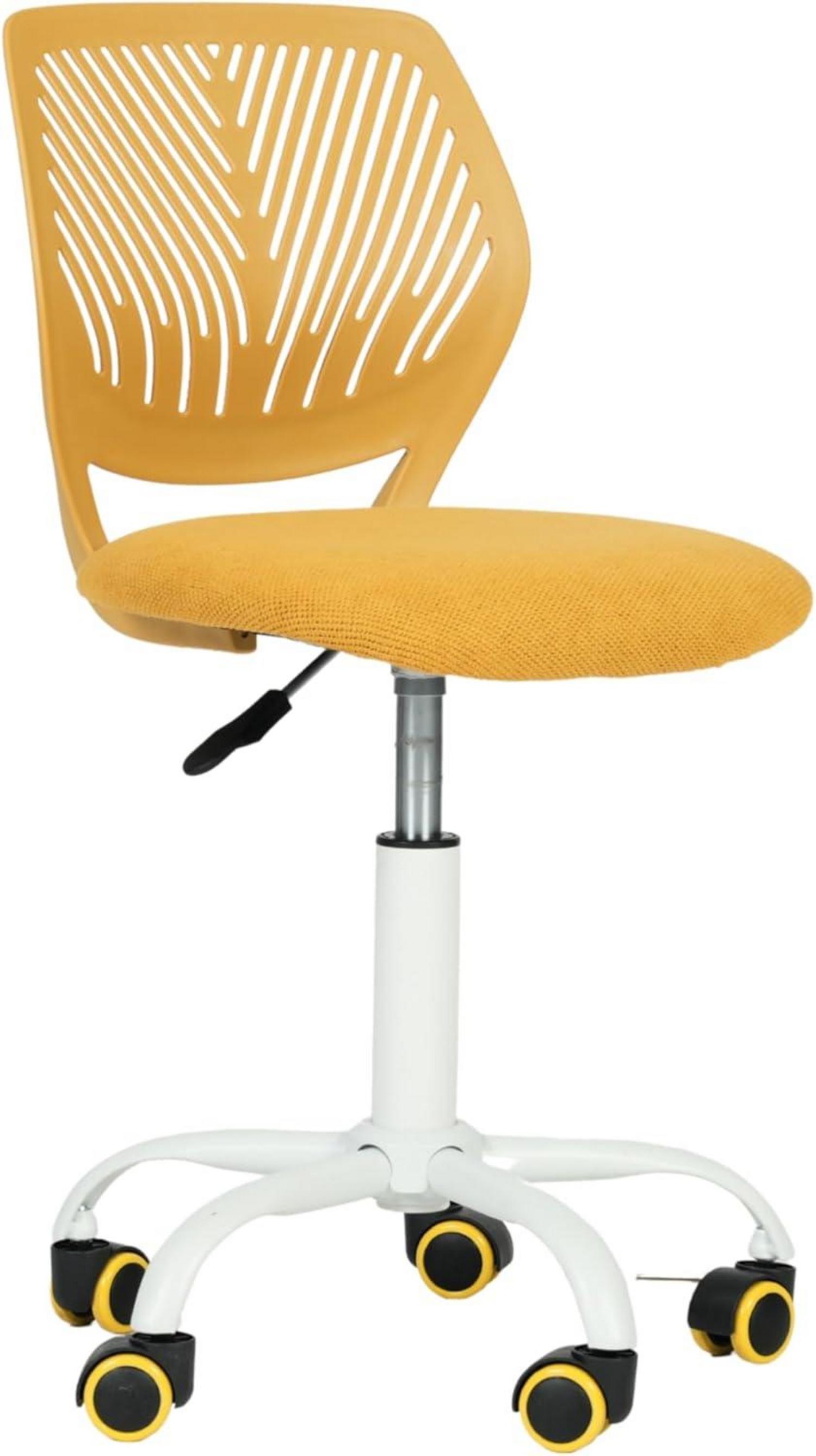 Ergonomischer Leinenstoff Drehstuhl Limettengelb Teenager Kinder