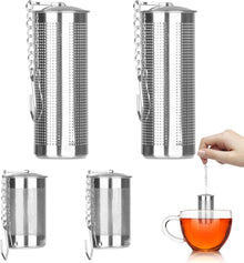 Edelstahl Teesieb Set mit Kettenhaken und Deckel