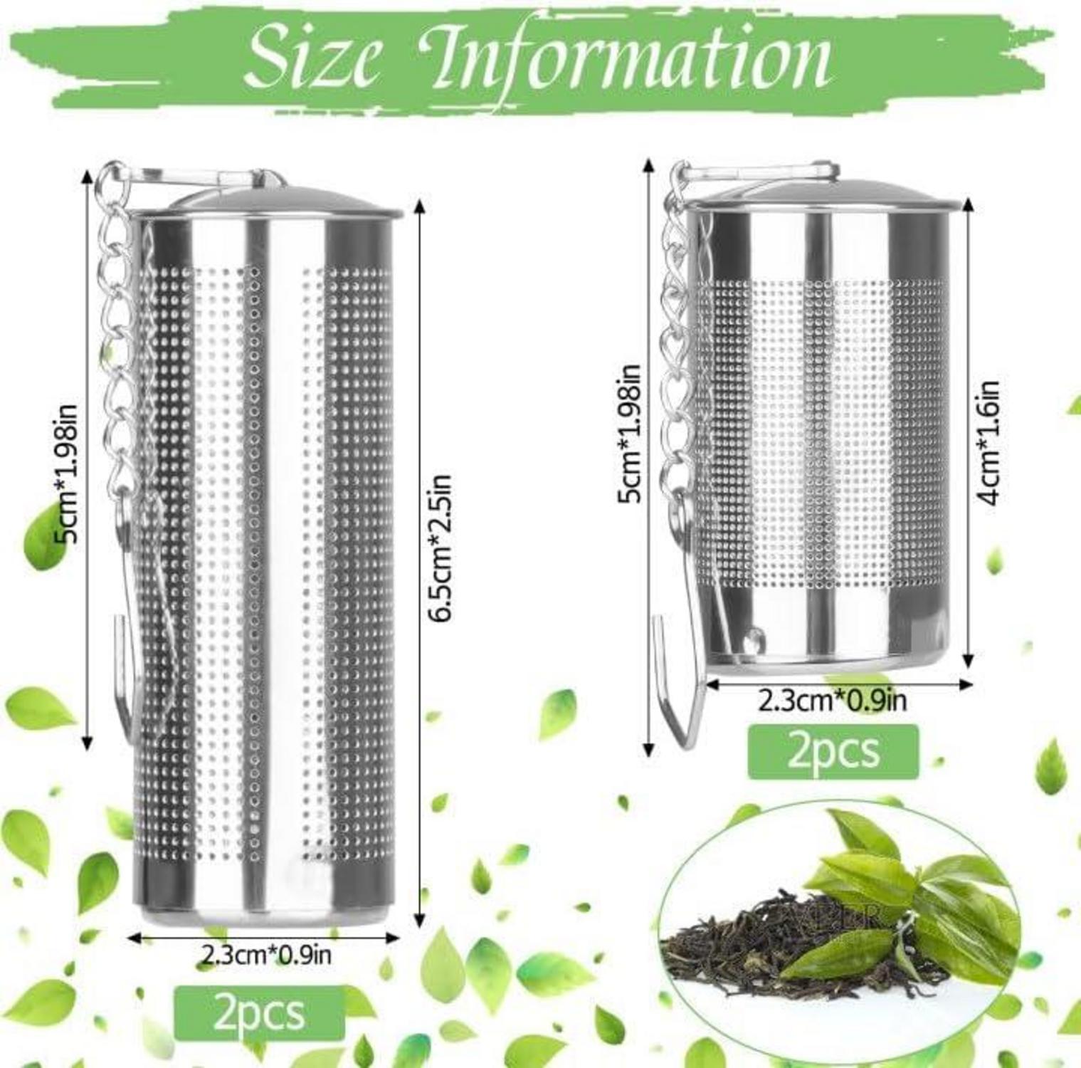 Teesieb Edelstahl für Losen Tee, 2 Größen mit Kettenhaken