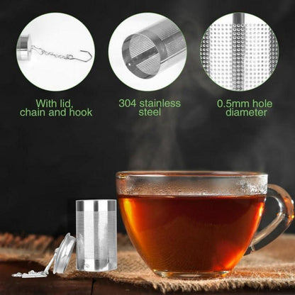 Edelstahl Teesieb Set mit Kettenhaken und Deckel