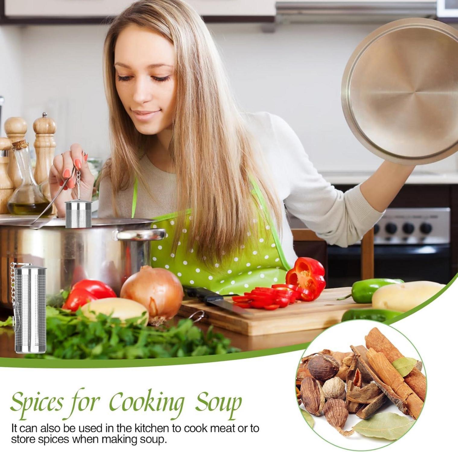 4er Teesieb Set Edelstahl Größe S/L Teefilter mit Kettenhaken & Deckel