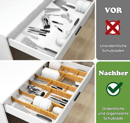 ABSOFINE Schubladentrenner Verstellbar 6 Stück Schubladen Organizer