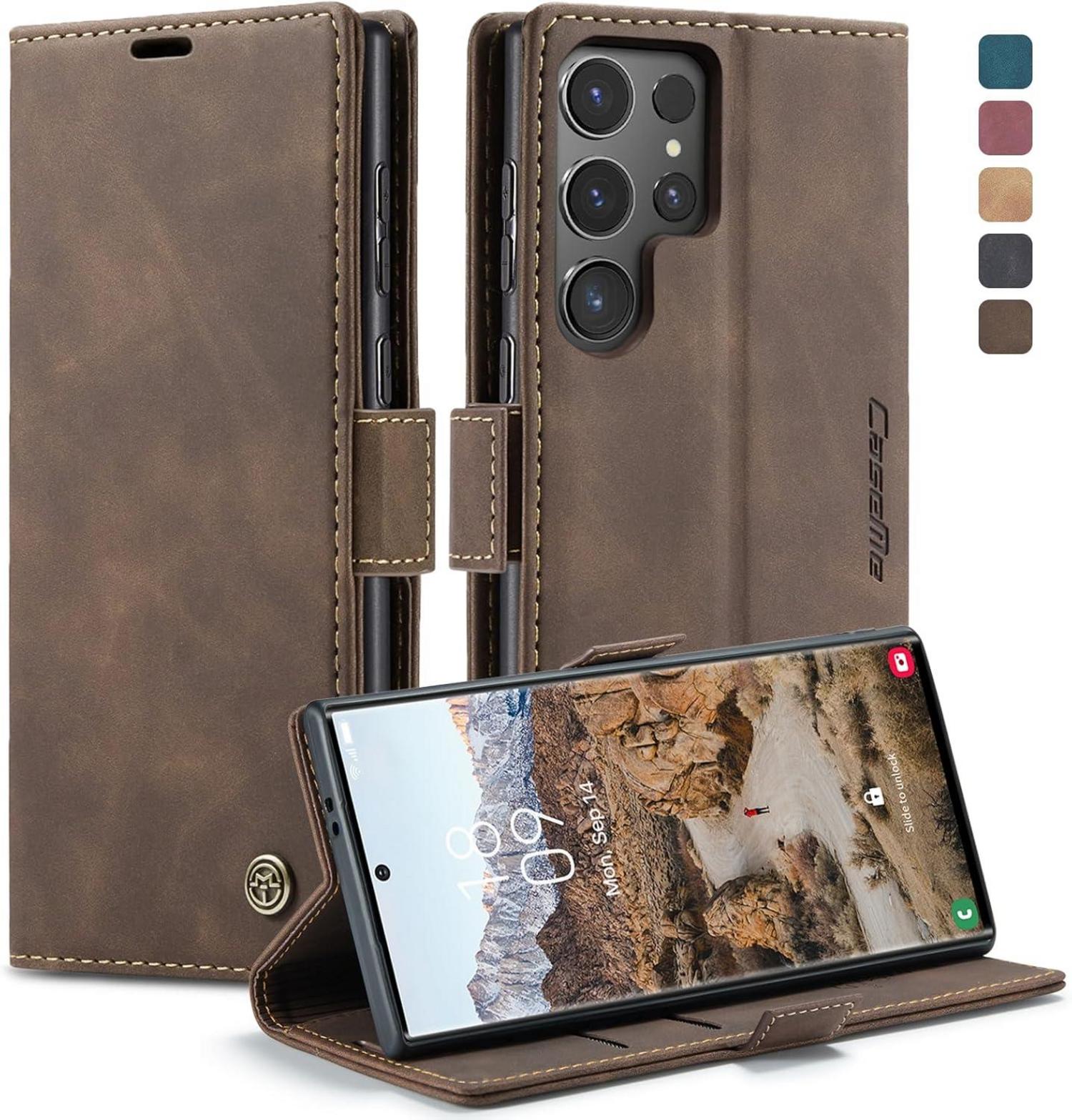 Handyhülle Samsung Galaxy S24 Ultra 5G Lederhülle Magnet Standfunktion
