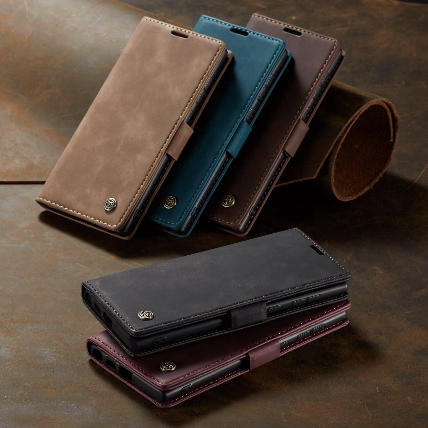 Samsung Galaxy S24 Ultra 5G Hülle Leder Flip Case Blaugrün