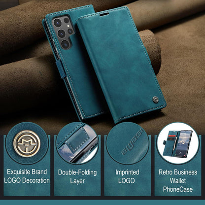 Samsung Galaxy S24 Ultra 5G Hülle - Premium Leder Flip Case Magnet Stand