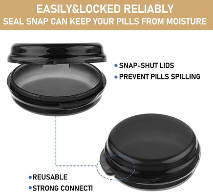 Mini Pillendose 7er Set Pillen Organizer Reise Etui Schwarz