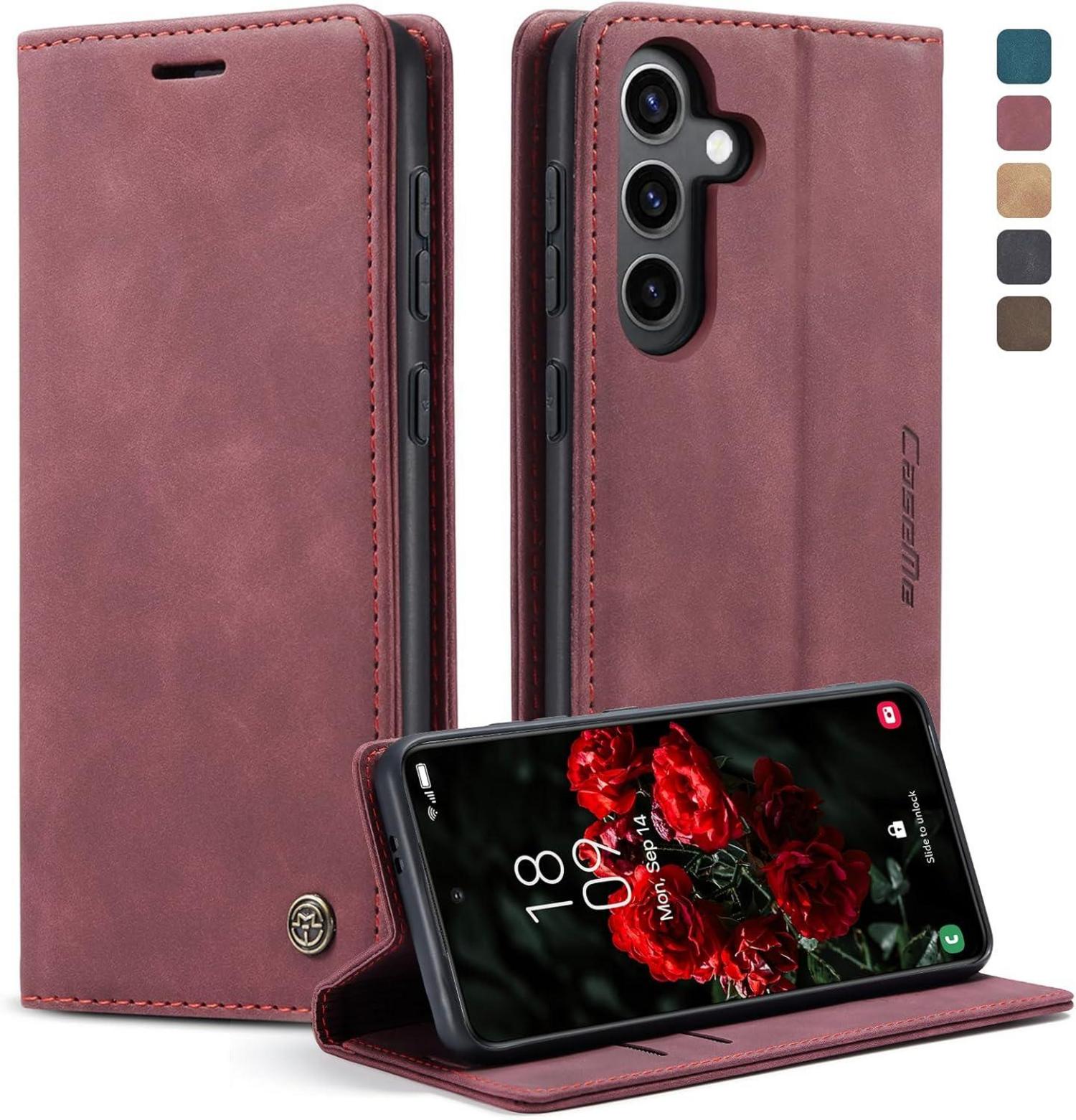 Flip Handyhülle für Samsung Galaxy S24 Plus Leder Magnet Standfunktion