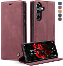 Flip Handyhülle für Samsung Galaxy S24 Plus Leder Magnet Standfunktion
