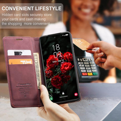 Samsung Galaxy S24+ Plus 5G Hülle Leder Klapphülle Weinrot 6,7'' Schutzhülle Standfunktion