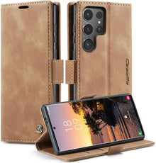 Handyhülle Samsung Galaxy S24 Ultra 5G Lederhülle Braun