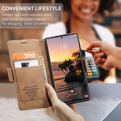 Samsung Galaxy S24 Ultra 5G Handyhülle Leder Klapphülle Braun