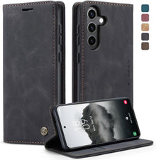 Handyhülle Samsung Galaxy S24 5G Premium Flip Case Schwarz