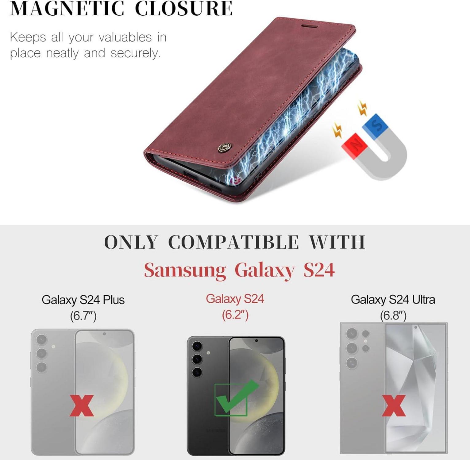Samsung Galaxy S24 5G Handyhülle Premium Leder Flip Case