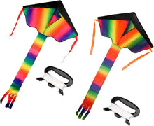 Großer Kinder-Drachen 2er Set Regenbogen Einleiner 108x65cm