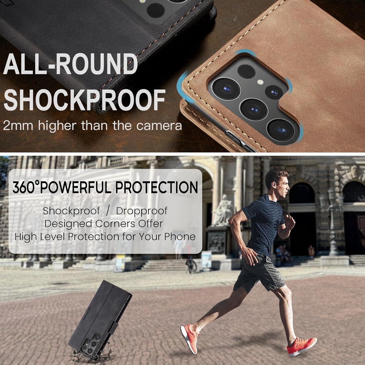Handyhülle Samsung Galaxy S24 Ultra 5G Premium Leder Klapp Case