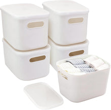 Aufbewahrungsbox mit Deckel 5er Set Weiß 7L Organizer Kit