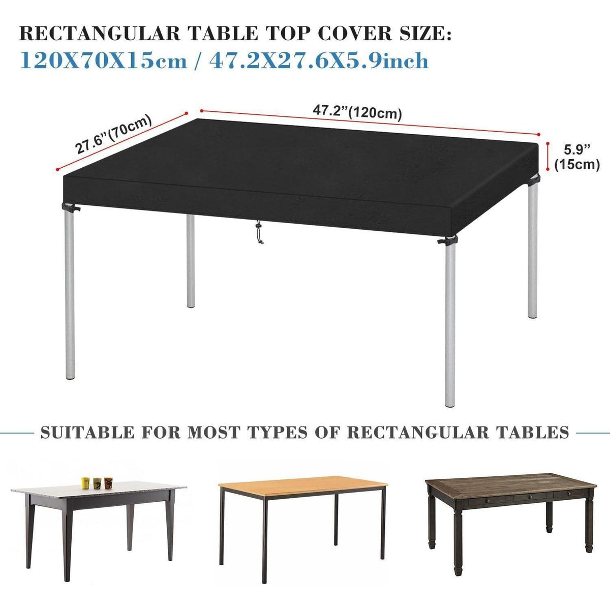 Wasserdichte Tisch Abdeckhaube 120x70cm Oxford Gewebe