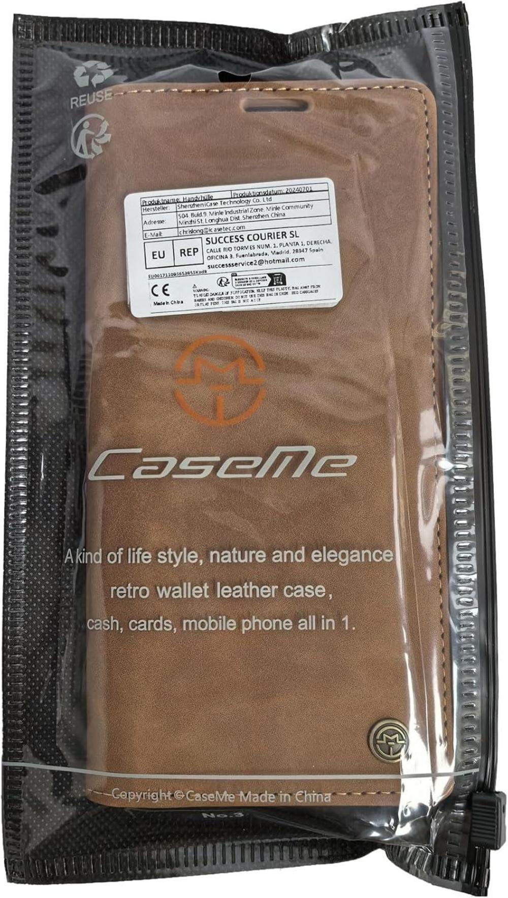 Samsung Galaxy S24 5G Hülle - Premium Leder Flip Case Braun