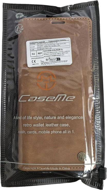 Samsung Galaxy S24 5G Hülle - Premium Leder Flip Case Braun
