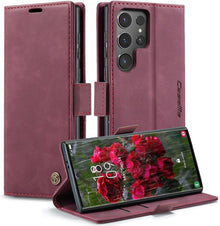 Handyhülle Samsung Galaxy S24 Ultra 5G Leder Flip Case Magnet