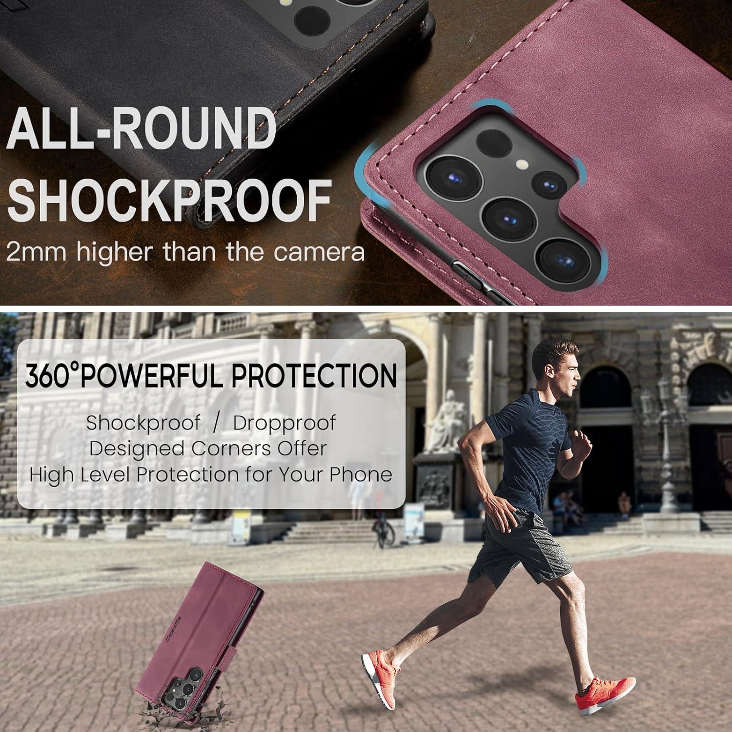 Handyhülle für Samsung Galaxy S24 Ultra 5G Leder Klapphülle Magnet