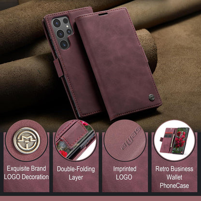 Samsung Galaxy S24 Ultra 5G Hülle Leder Klappbar Flip Case Magnet Standfunktion
