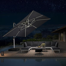 Sonnenschirm LED Beleuchtung ampelschirm 365x365 cm Grey