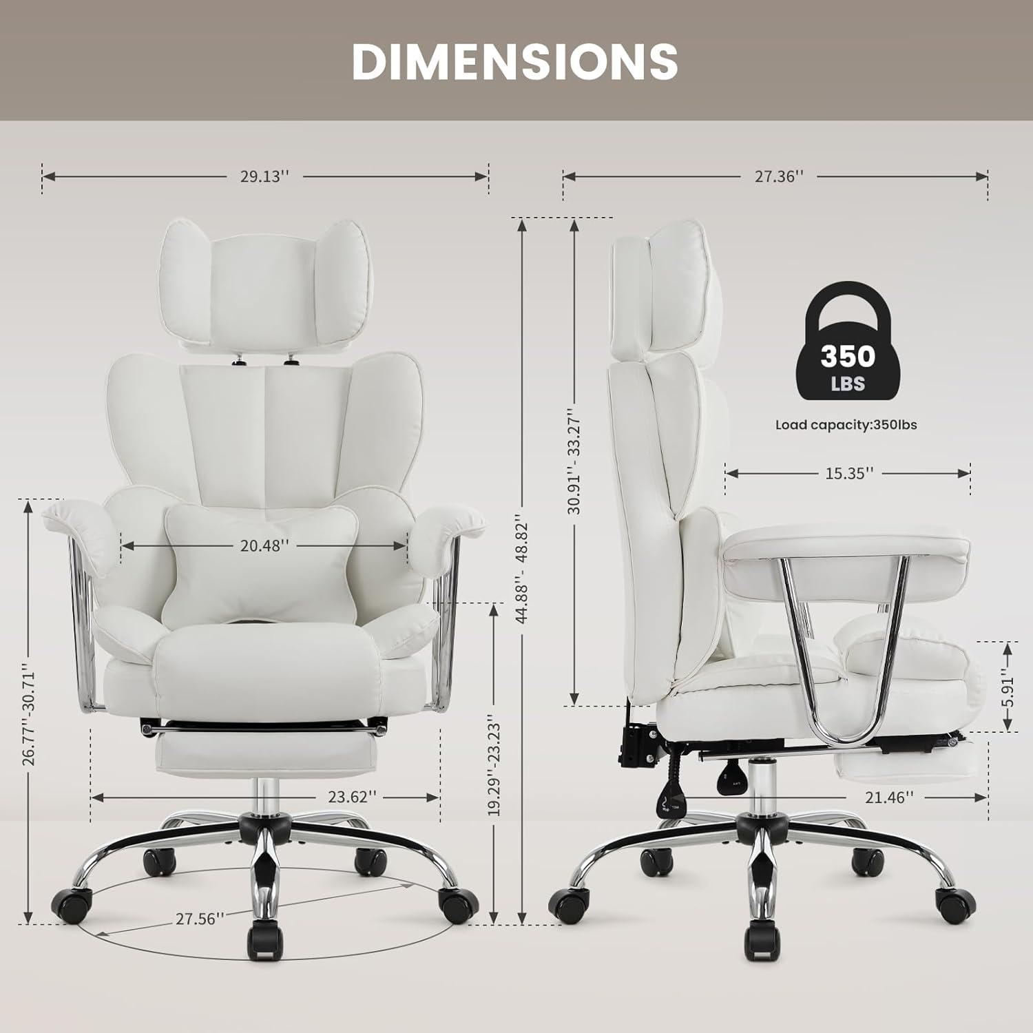 Ergonomischer Bürostuhl mit Fußstütze und Memory-Schaum Polsterung