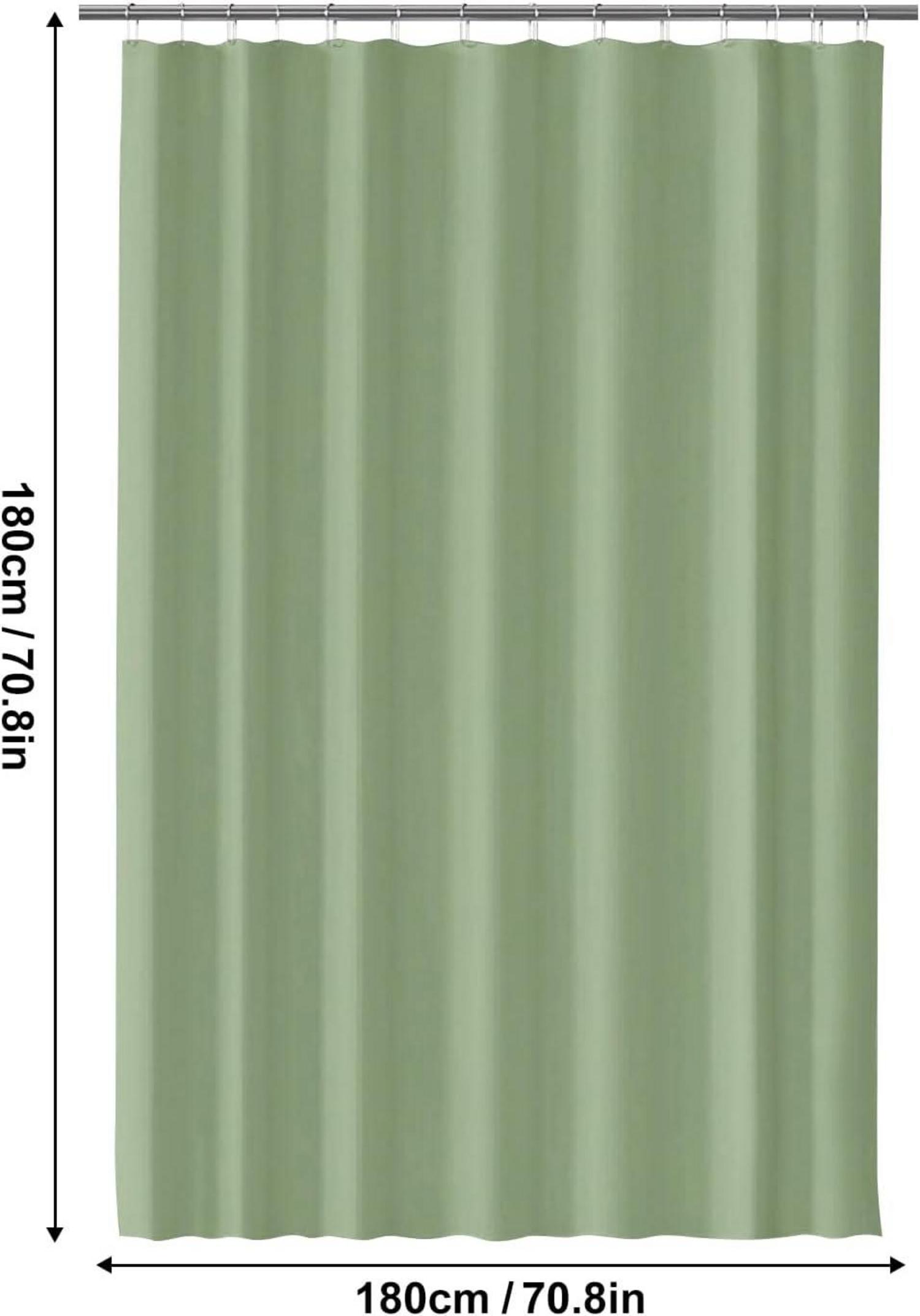 Duschvorhang 180x180 cm Wasserdicht Waschbar PEVA Grün H180