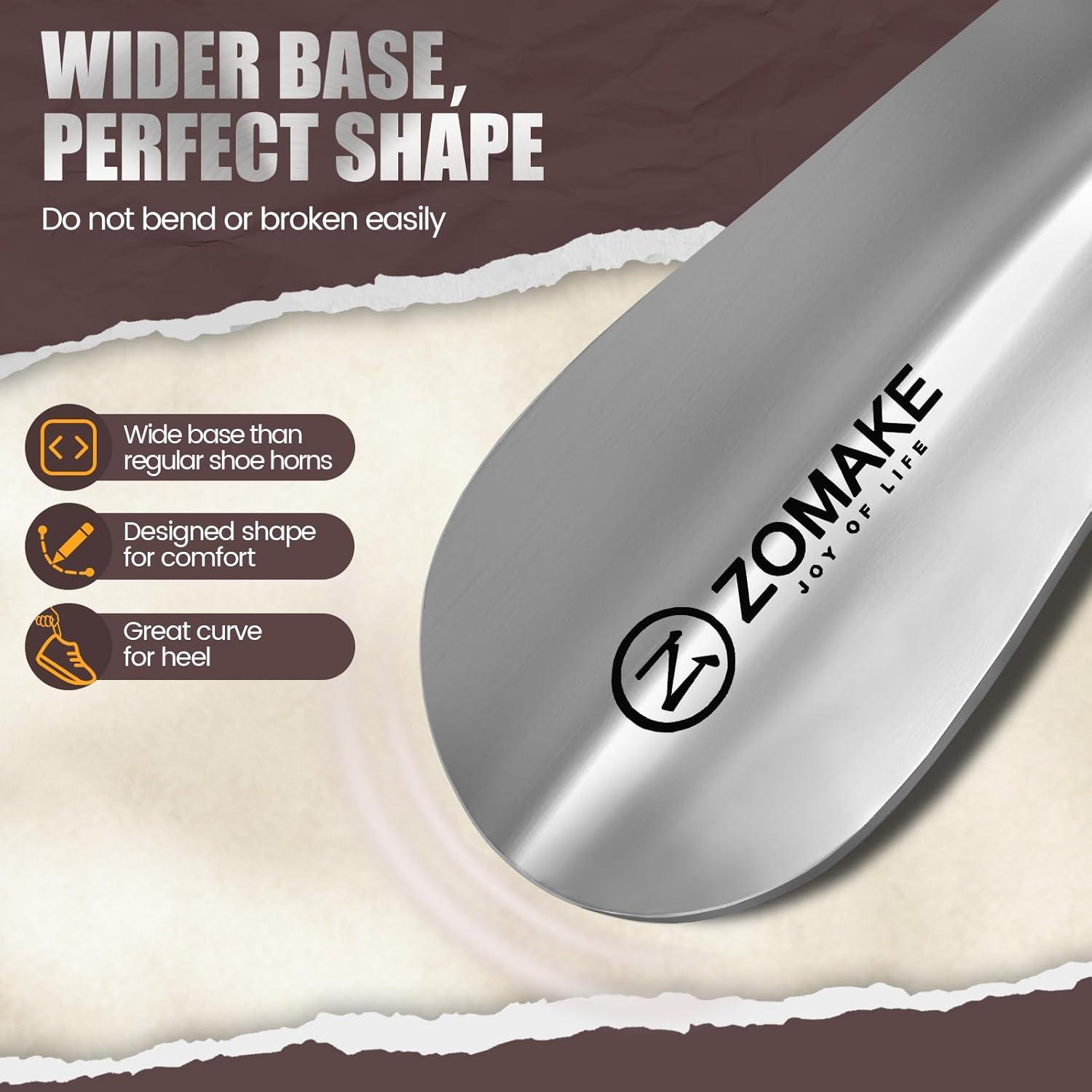 ZOMAKE Mini Metall Schuhlöffel Edelstahl 15cm inkl. Wandhalterung