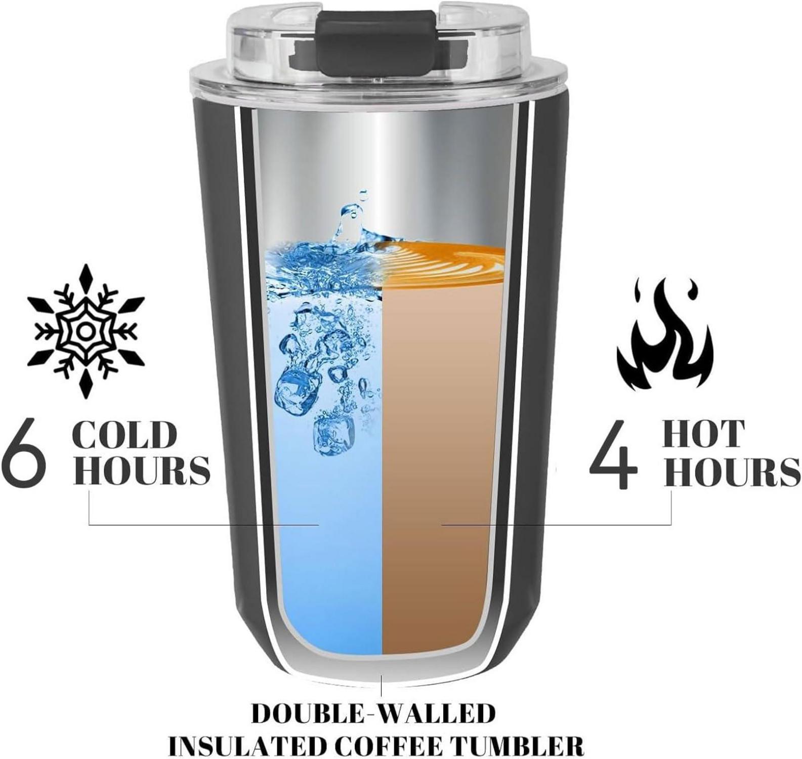 ERBO Thermobecher Coffee to go 380ml Schwarz Auslaufsicher
