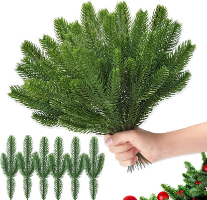 Künstliche Tannenzweige Tannennadeln Weihnachten Deko 50 Stück