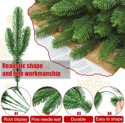 Künstliche Tannenzweige Tannennadeln Weihnachten Deko 50 Stück