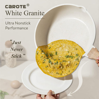 CAROTE 6-TLG Antihaft-Kochgeschirr-Set Pfannen Topfsets, Induktion