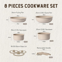 CAROTE Töpfe Pfannen Set 8-teilig abnehmbare Griffe