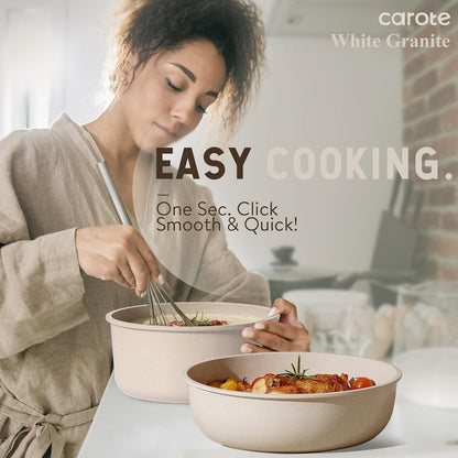 CAROTE Töpfe Pfannen Set 8-teilig abnehmbare Griffe