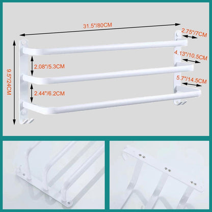 80cm Handtuchhalter ohne Bohren, matt schwarz, Aluminiumlegierung