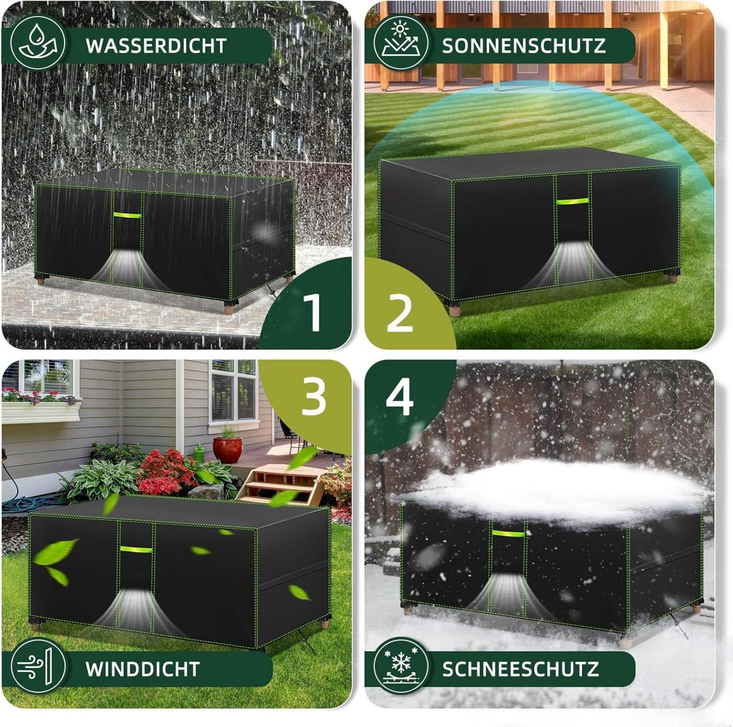 FORTRY Gartenmöbelabdeckung 420D Oxford wasserdicht 242x162x100cm