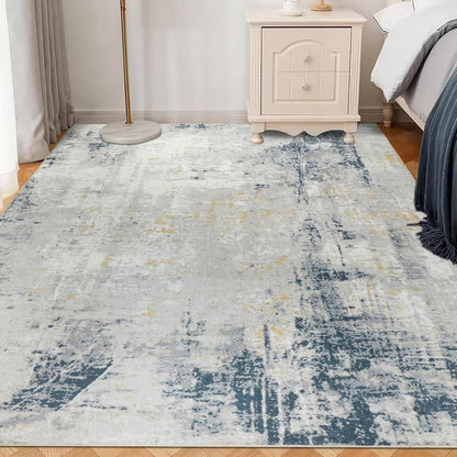 Hochwertiger 120x170cm Teppich Beige Blau Wohnzimmer Schlafzimmer