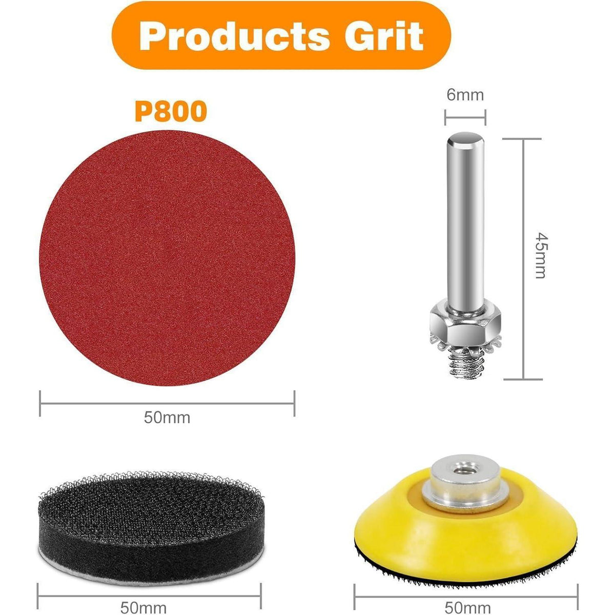 Schleifscheiben 50mm Klett P800 Körnung 100 Stück