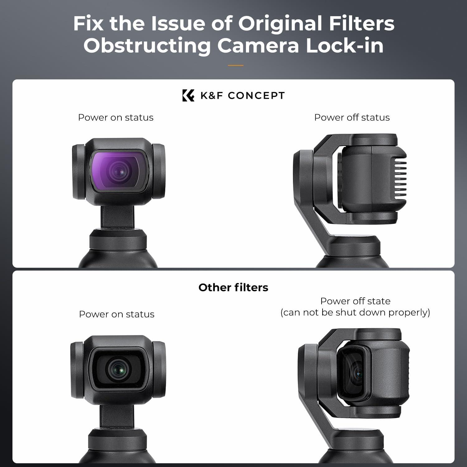 K&F Concept OSMO Pocket 3 ND Filter, 4er Pack Magnetisch ND4-ND32 für DJI OSMO Pocket 3