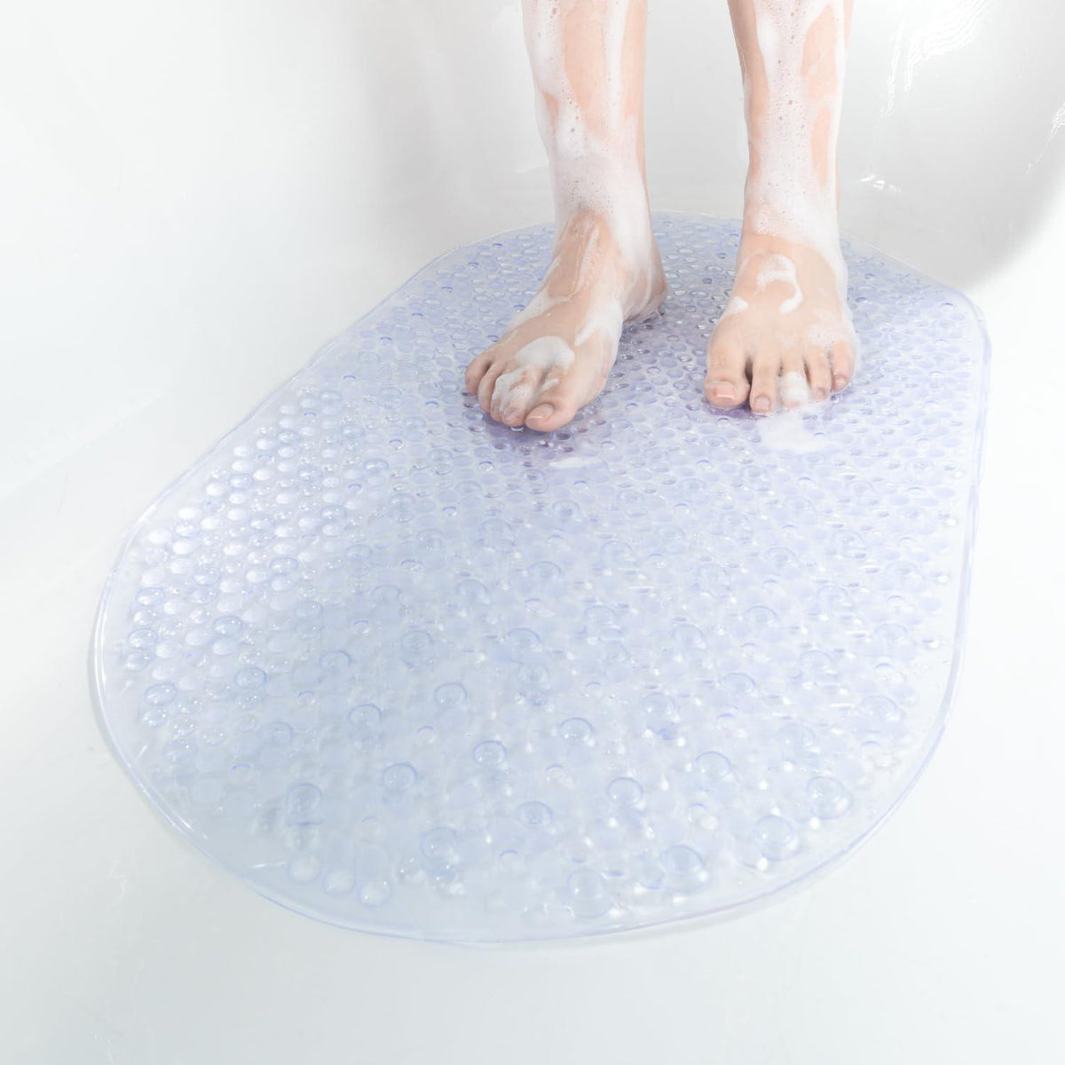 Badewannenmatte rutschfest Transparent 68 x 38 cm Saugnäpfe BPA frei