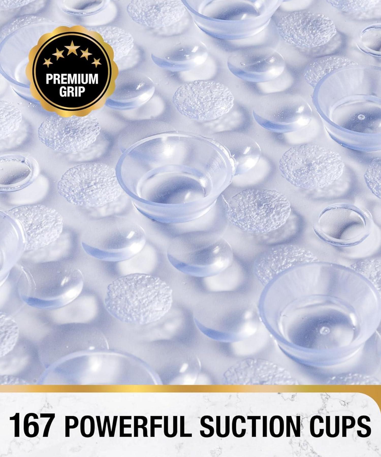 Badewannenmatte rutschfest Transparent 68 x 38 cm Saugnäpfe BPA frei