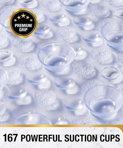 Badewannenmatte rutschfest Transparent 68 x 38 cm Saugnäpfe BPA frei