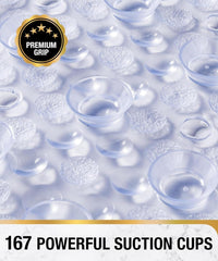 Badewannenmatte rutschfest Transparent 68 x 38 cm Saugnäpfe BPA frei