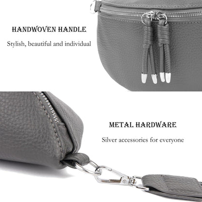 Atgbiem Umhängetasche Damen Stylisch Crossbody Bag Dunkelgrau mit Breitem Gurt