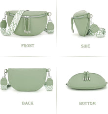 Umhängetasche Damen Bauchtasche Crossbody Bag Breiter Gurt